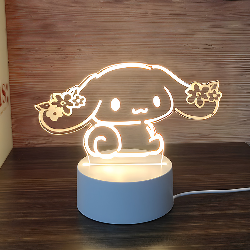 Venta al por mayor luz nocturna 3D USB niños dibujos animados regalo de Navidad lámpara de mesa pequeña atmósfera transfronteriza fijo logotipo acrílico