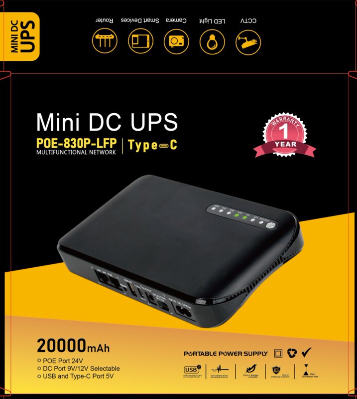 Poe12V9V/20000Mah Router Optical Cat Monitoring Uninterruptible Power Supply Home Mobile Battery Backup Ups