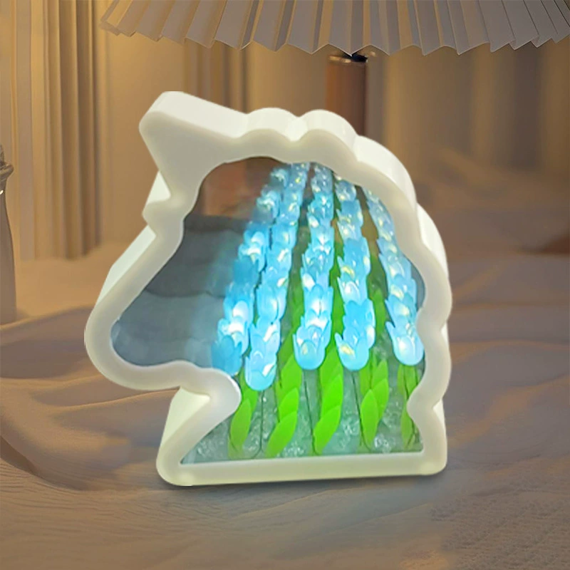 Ночник DIY «Рубик» 10×10 см с цветочным букетом LED (батарея/USB), подарочный набор