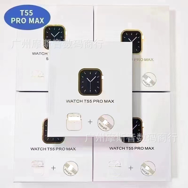 Cross-Border Popular T55Promax Smart Watch Bluetooth Headset Two-In-One Set Huaqiangbei Smart Watch S10