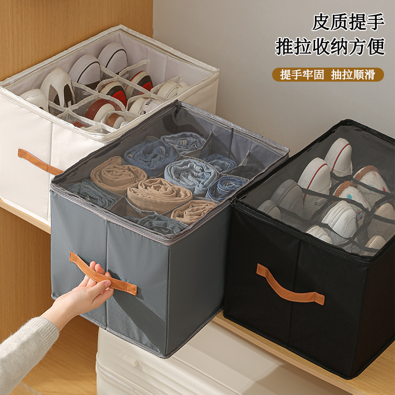 New Storage Shoe Box Fabric Foldable Shoe Storage Box Dustproof and Moisture-proof Washable Storage Box