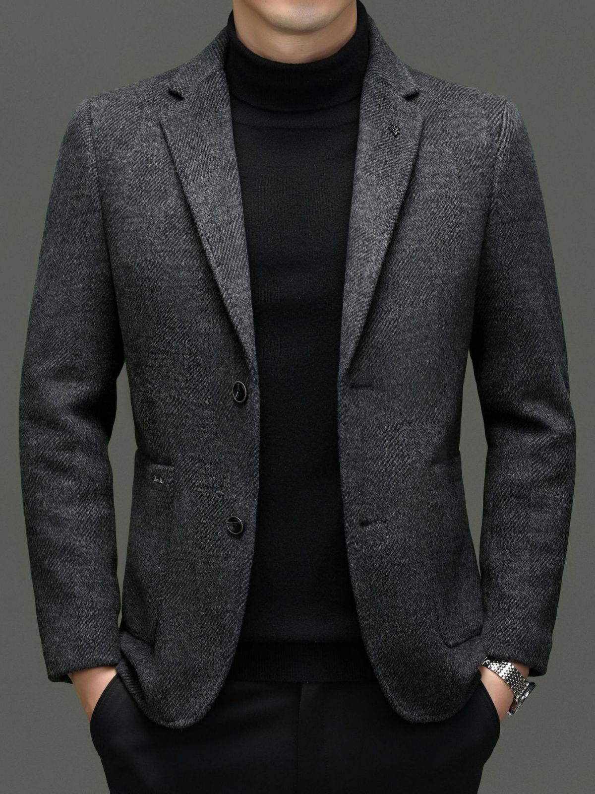 Woolen autumn demi-season suit