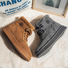 3871雪地靴女跨境高帮长筒靴防寒保暖棉靴加绒加厚靴子女厚底舒适