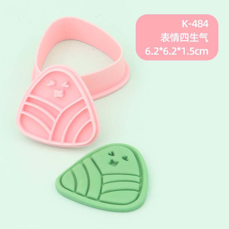 Molde de galletas de dibujos animados del Festival del Bote del Dragón, molde realista para galletas del Festival del Bote del Dragón, herramienta de repostería 3D tipo prensa para fondant.
