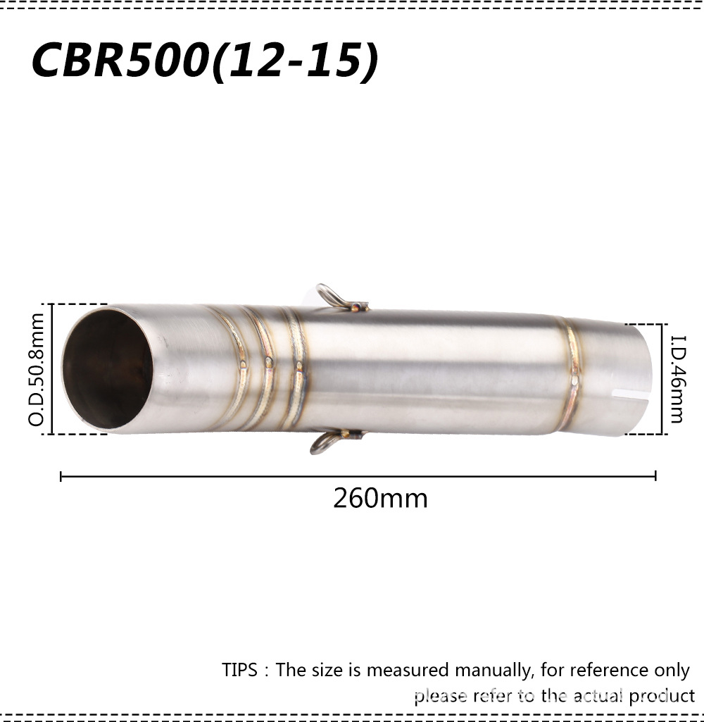 Motorcycle Modified Cbr300 Cbr500 500X Series Exhaust Pipe Modified Stainless Steel Middle Section Carbon Fiber Tail Section