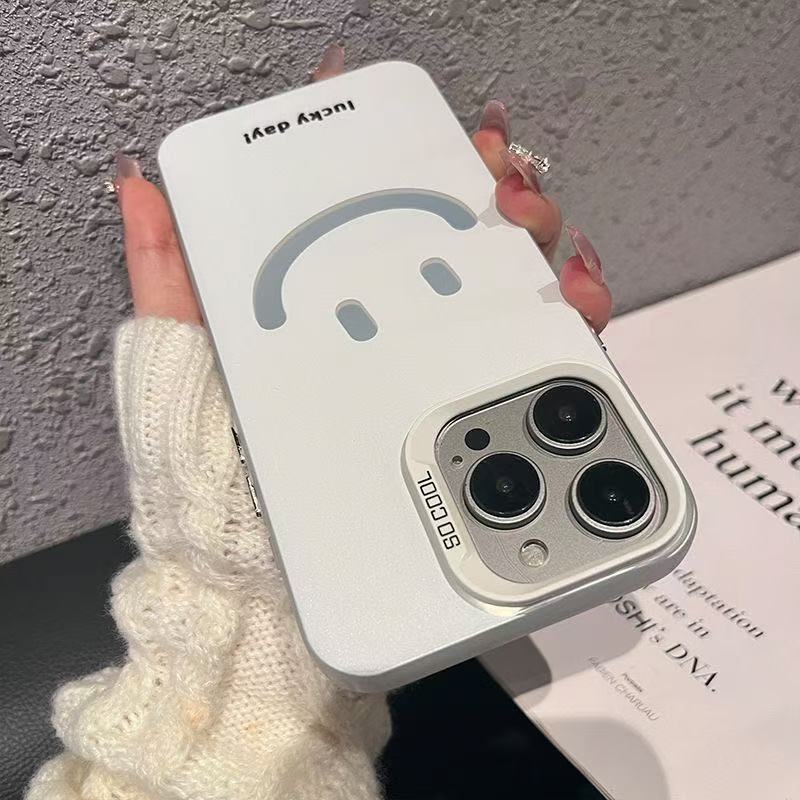 Nueva cara sonriente simple para iPhone 16 funda para teléfono móvil Apple 15promax/14 Europa y América 13pro1 2/11x