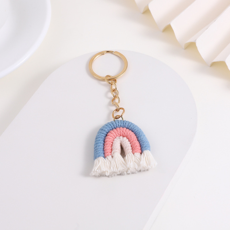 クロスボーダーカラー手織りレインボータッセルペンダント diy ヨーロッパニットファッションバッグキーホルダーペンダント|undefined