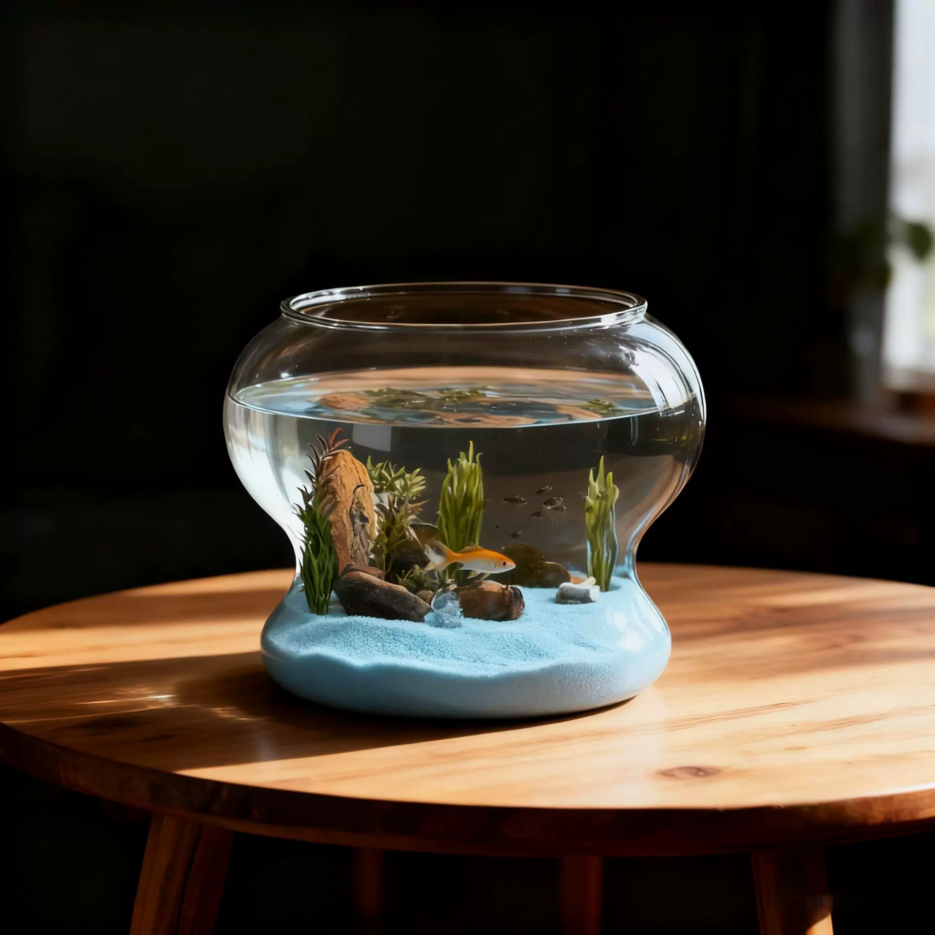 客厅办公室金鱼缸 鱼缸小型家用塑料仿玻璃耐摔观赏 微景观生态缸