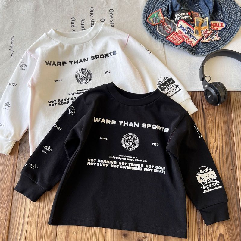 【現物】日系中古小衆潮童春秋綿質アルファベット長袖tシャツ上着|undefined