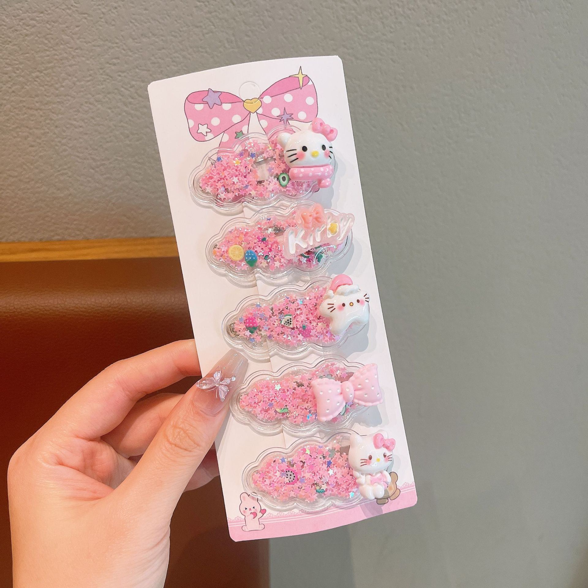 KULOMI Kids Hairpin Set Cute Sanli Pantalones Pequeñas Niñas Pequeñas Pequeñas