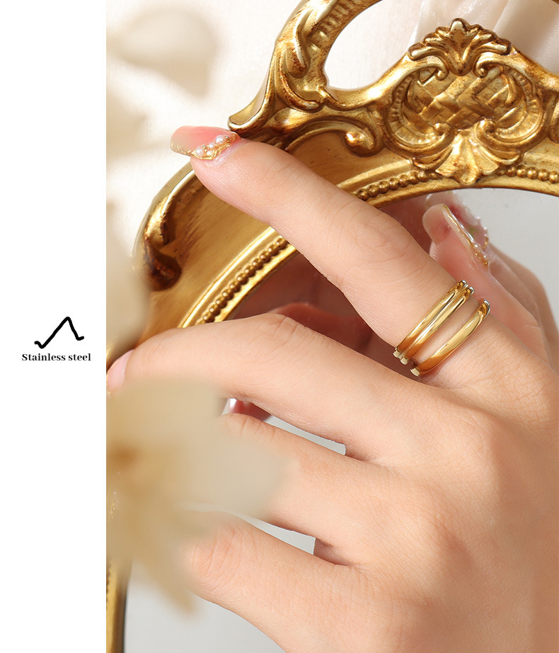 Fashion Solid Color Titanium Steel Rings Plating Stainless Steel Rings