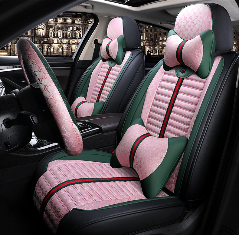 Cross-Border Car Seat Cover, Universal for All Seasons, Fully Enclosed Universal Cushion Cover, Comfortable and Breathable Car Interior Cushion Seat Cover
