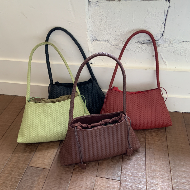 2025 New Cross-Border Niche Underarm Bag, Retro Woven Handbag, Casual Versatile Shoulder Bag With Matching Small Pouch For Women - Thumbnail 3