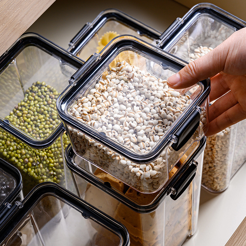 キッチン密封瓶、家庭用密封ボックス、食品グレードの保存瓶、プラスチック穀物瓶、スパイス収納ボックス、保存瓶|undefined