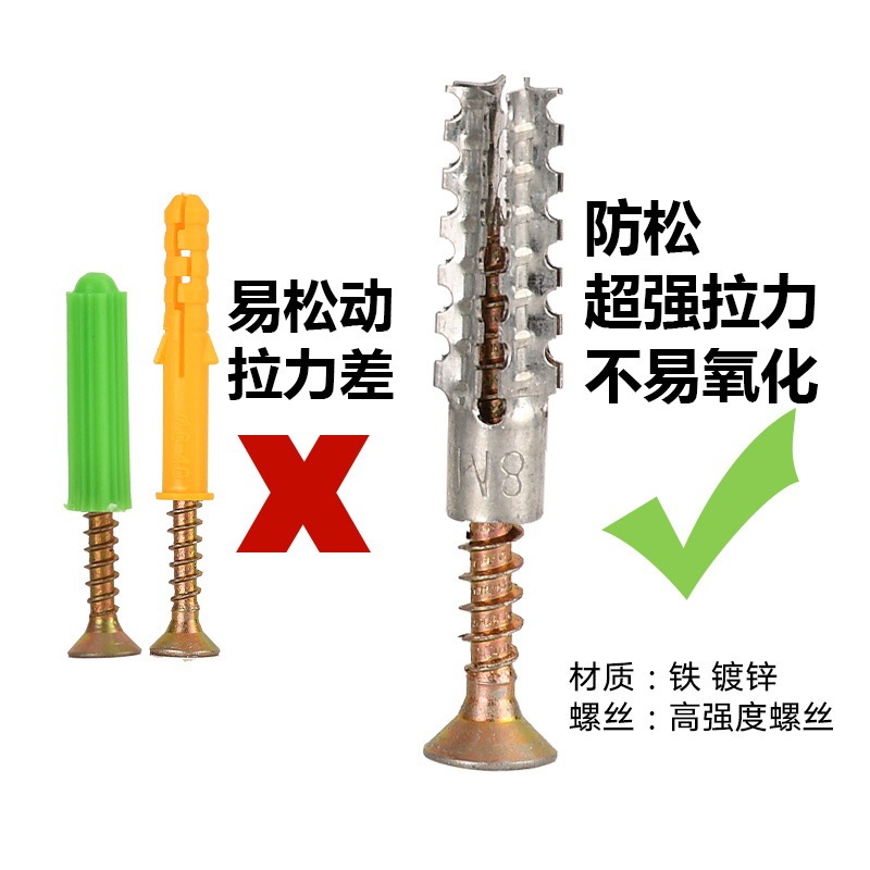 【100个膨胀螺丝5·9】新型防松动锯齿铁膨胀螺丝轻质砖水泥墙膨|undefined