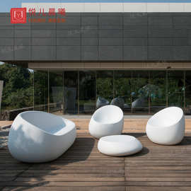 玻璃钢休闲座椅户外沙发茶几组合坐凳商场创意美陈公共休息区椅子