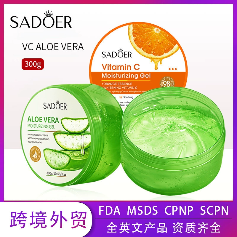 Полный английский гель алоэ вера SADOER Гель алоэ вера с витамином С 300 г Увлажняющий и увлажняющий Трансграничная внешняя торговля Прямая трансляция Оптовая продажа