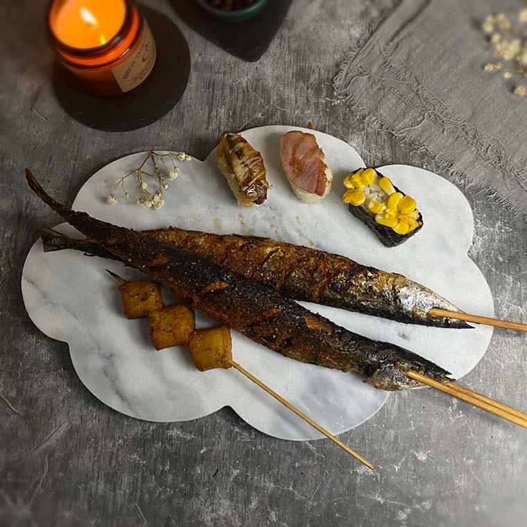 Nórdico creativo mármol nube placa irregular bandeja de estilo europeo cocina del Hotel comida occidental plato plano vajilla