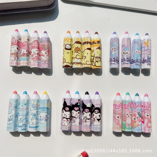 Cute cartoon pencil cap protective cover for primary school students, pen cap extender, girl's simple anti-poke pencil cover, pencil holder
