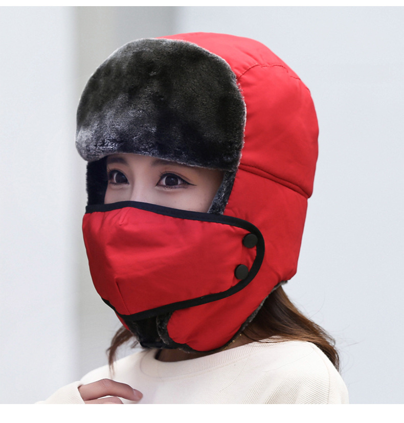 Cappelli da cacciatore Cappello semplice Lei Feng Cappello da uomo Cappello invernale Inverno invernale Bicicletta elettrica Cappello spesso antivento caldo in cotone Donna_voghion.com