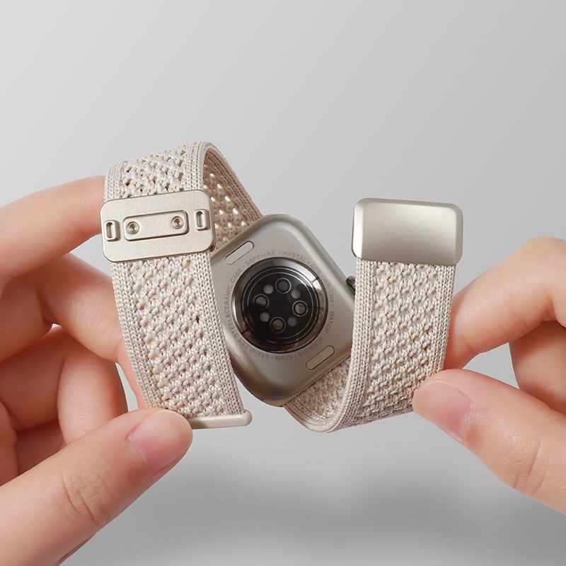 Suitable for Apple, Huawei, and Xiaomi, Hollow Breathable Watch Strap, Knitted Double-Section Magnetic Watch Strap, Supports Customization of Length and Logo