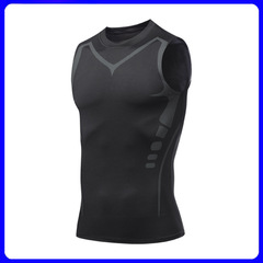 Amazon Quick-Dry Men's Tight Stretch Solid Color Sports Fitness Training Basketball Running Top