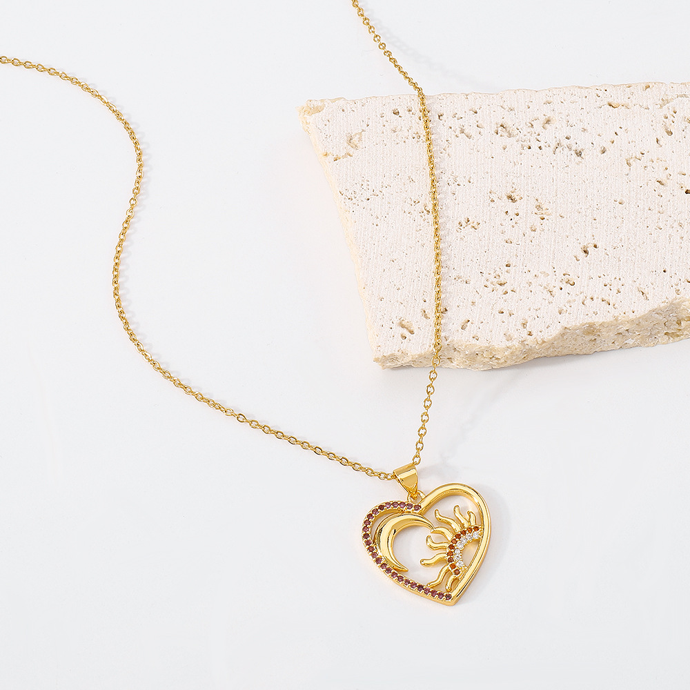 geometric niche love necklace hollow micro-inlaid irregular necklace