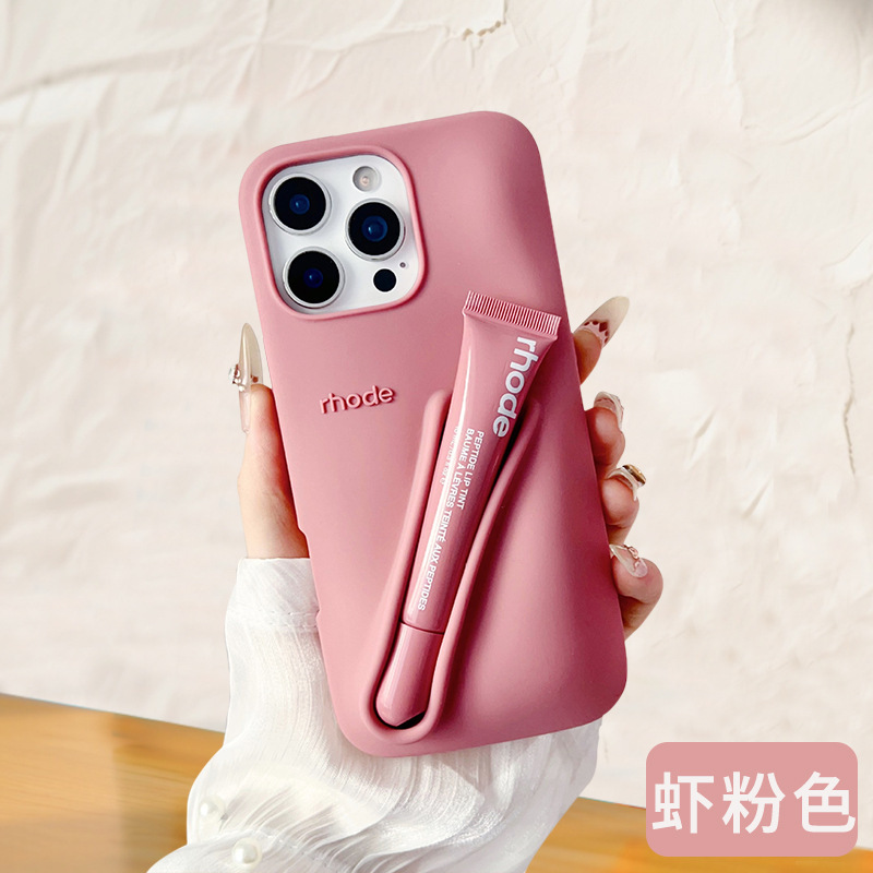 ヘイリーと同じスタイルの収納リップグロス付きスマホケース、Xiaomi Note14対応、シリコン製、日本・韓国風|undefined