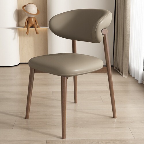 Nordic modern simple solid wood dining chair home solid wood chair desk chair Italian light luxury designer back chair