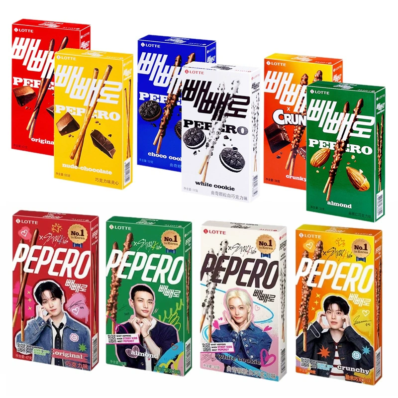 Южная Корея импортировала Lotte Pi Pi Lo Pin Шоколадное печенье с покрытием сэндвич повседневные закуски оптом
