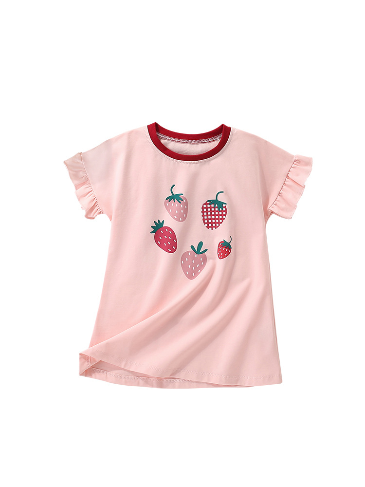 Malwee transfronterizo vestido de niña de verano nuevo estilo europeo y americano niño de cuello redondo de manga corta linda falda de niña pequeña