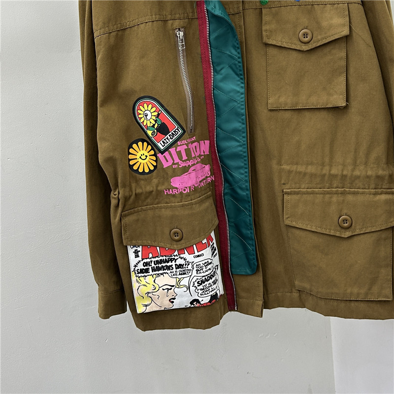 Chaqueta Rompevientos Holgada con Contraste de Color y Cierre de Cremallera