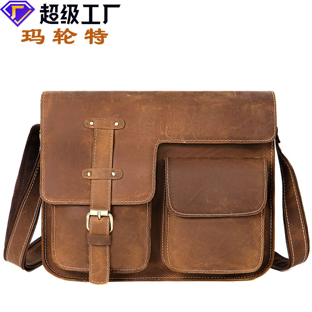 Marant Men's Messenger Bag Genuine Leath...