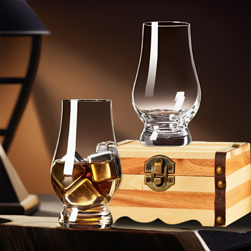 Vaso de degustación de whisky de hoja de vino Vaso de vino de cristal sin plomo Vaso de vino de vidrio de tulipán Vaso de olor de espíritu creativo