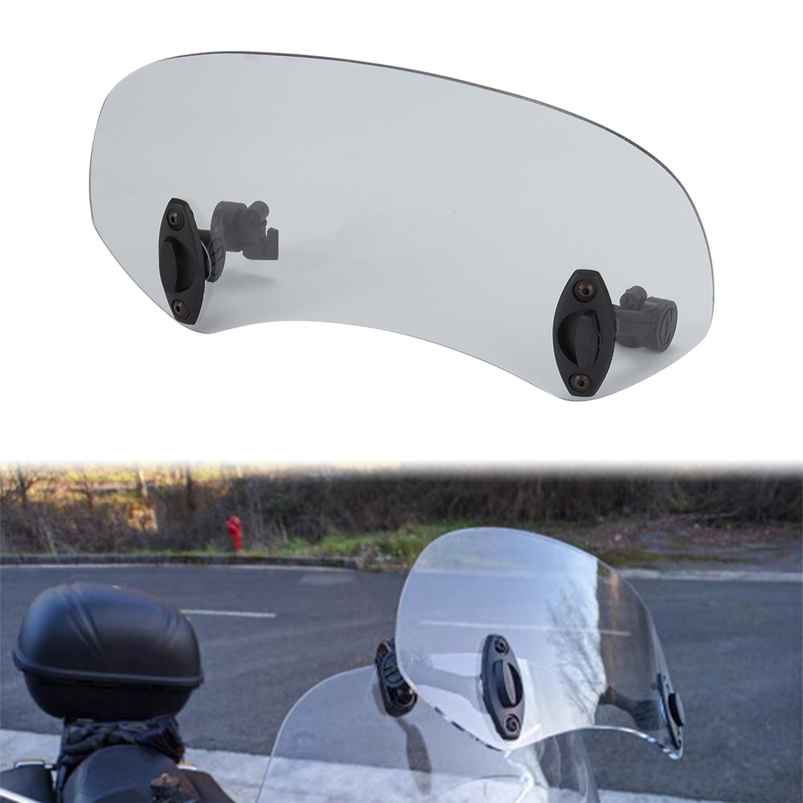 Motorcycle Modification Parts, Front Height-Adjustable Windshield, Suitable for Yamaha, Suzuki, Piaggio, Guangyang