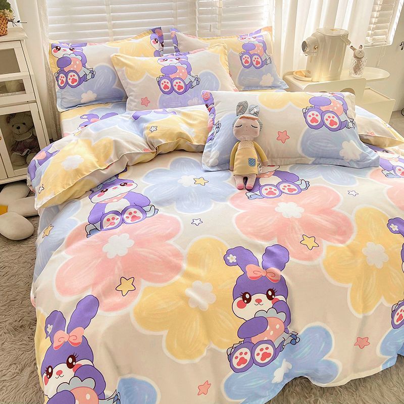 純綿キルトカバーシングルピース厚みのある起毛インシンプルな寮 150x180x200x230 シングルとダブルの綿キルトカバー|undefined