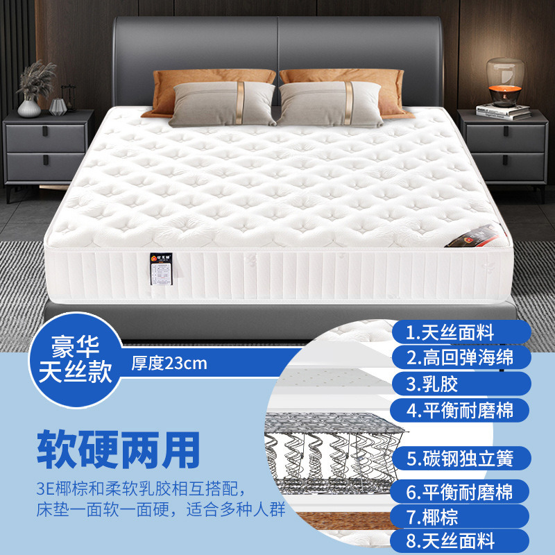 席梦思床垫软硬两用20cm厚1.8米1.5m家用宿舍经济型独立弹簧床垫|undefined