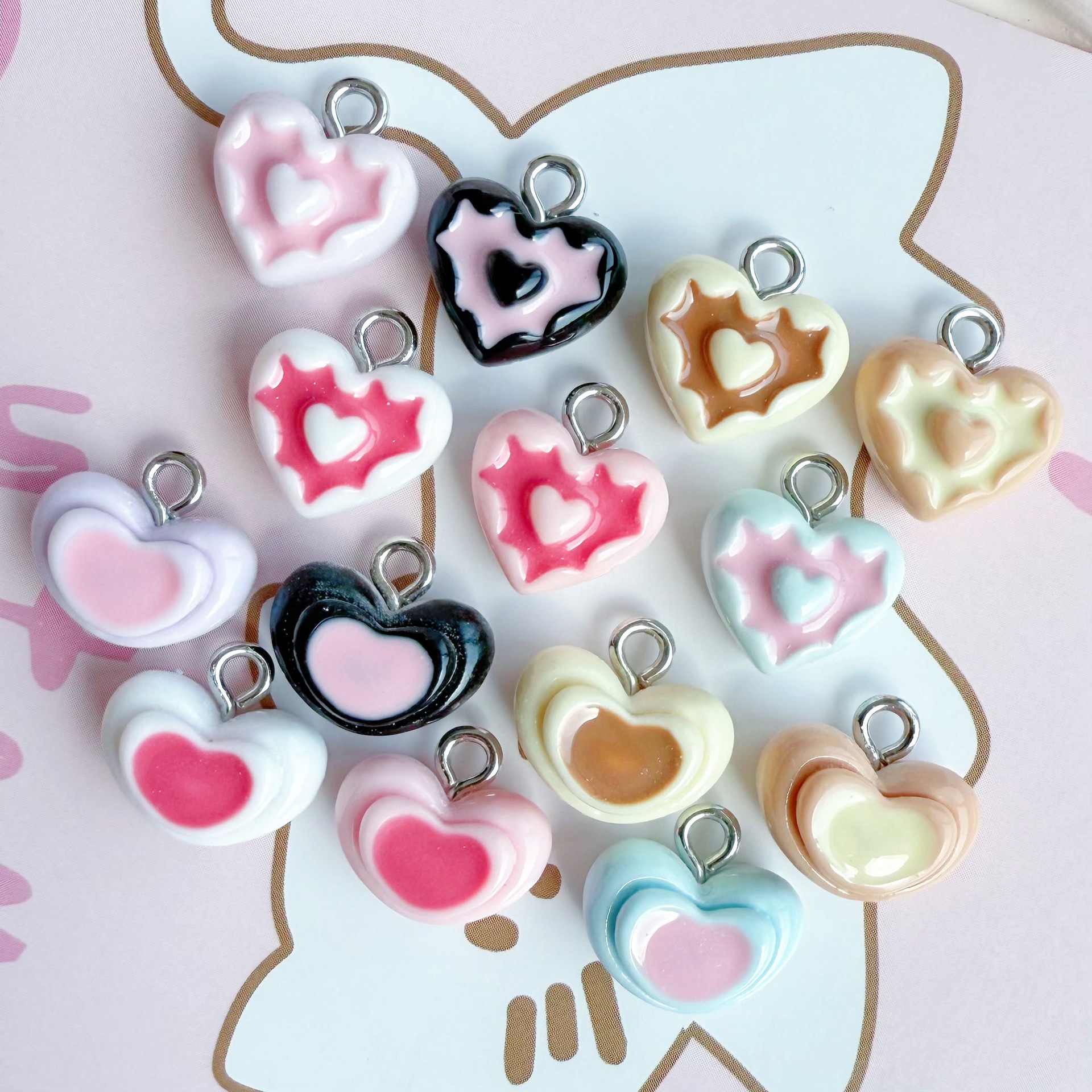 4g Weight Pendant Jewelry Making Type 11 * 13mm Jewelry Making Size DIY Ornament Accessories Classification 1 Piece Quantity Resin Material Heart Shape Pattern All Seasons Season Polished Finish Sweet Style 1 Piece 11 * 13mm Resin Heart Shape Polished Pendant DIY Ornament Accessories 15