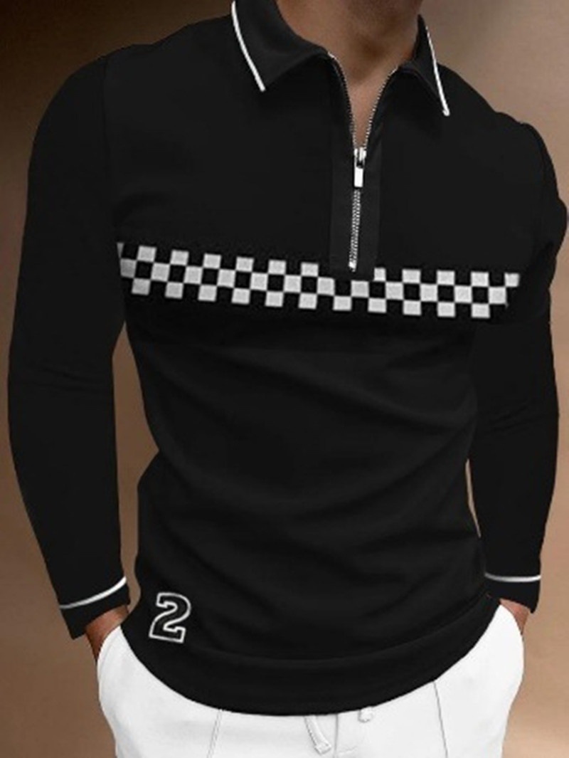 El Comercio exterior nuevo deseo Amazon estación independiente impreso Polo casual más tamaño de manga larga hombres camiseta superior hombres