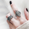 Fashionable brand ring, Korean style, internet celebrity, on index finger, 925 sample silver