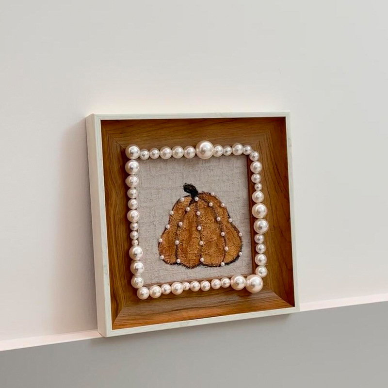 Medieval Style Pumpkin Living Room Decoration Painting Niche Art Light Luxury Restaurant High-End Mural Entrance Corridor Hanging Painting