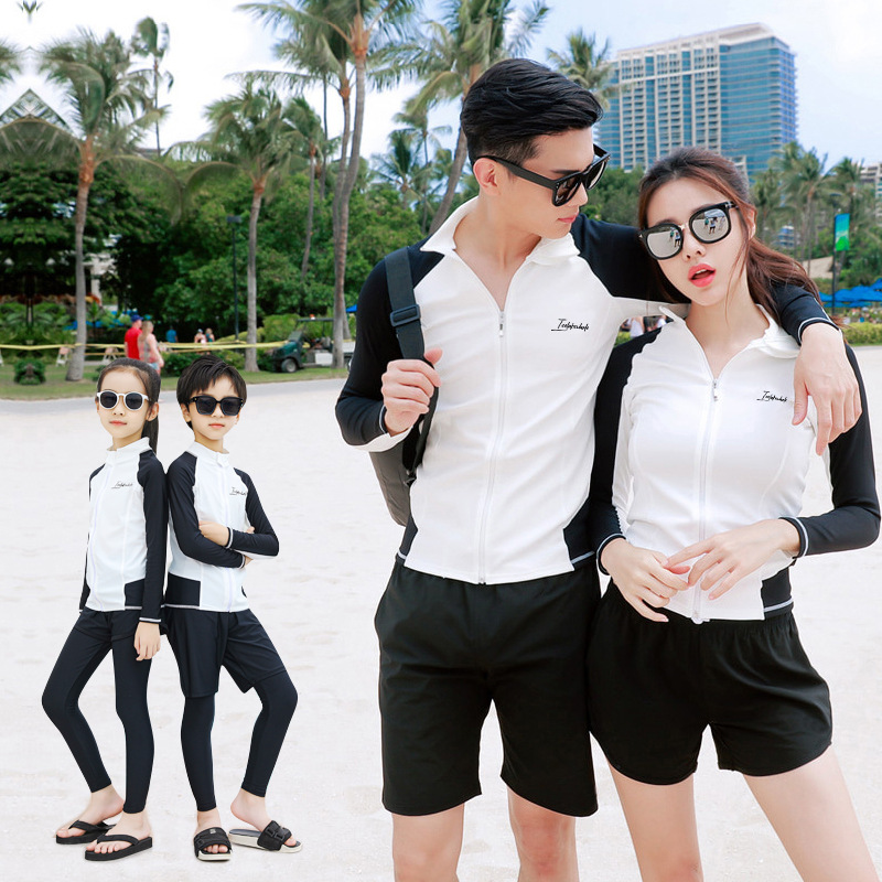 Wholesale Nylon Diving Suit for Women, Sun Protection, Quick-Drying, Two-Piece, Long-Sleeved, Parent-Child Snorkeling Suit, Couple's Swimsuit, Surfing