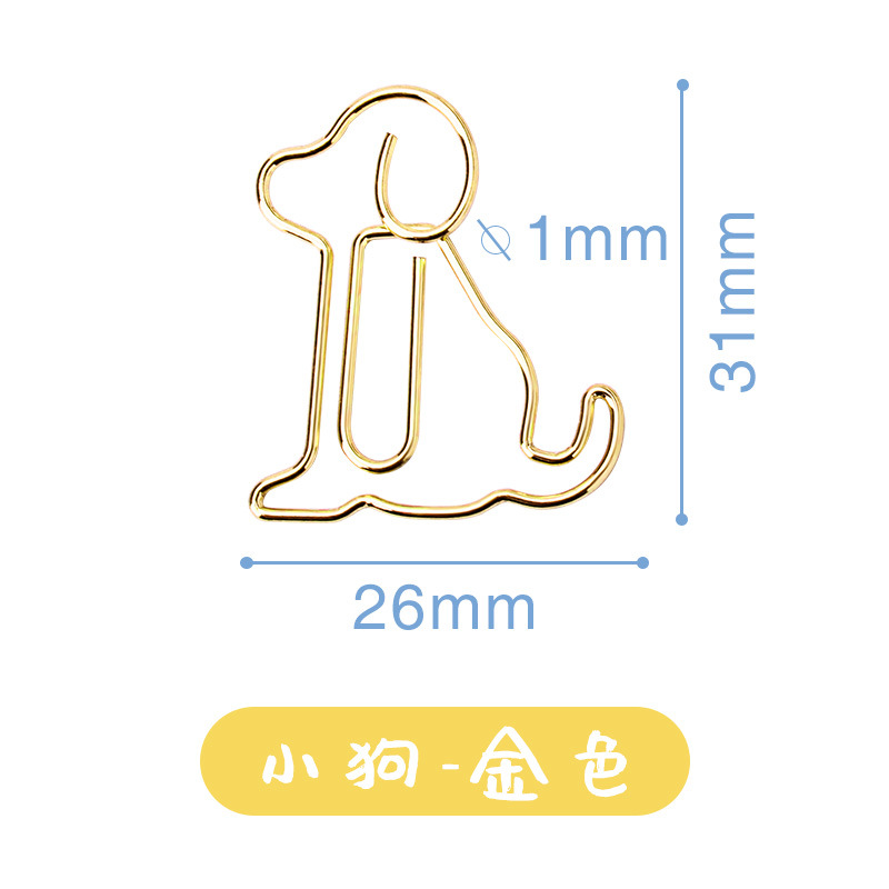 Stagton creativo animal clip de papel Meow cachorro ciervo elefante clip de papel de color en forma de metal clip de papel