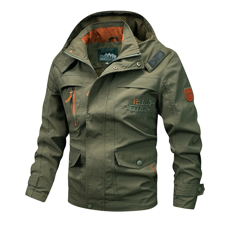 2024 primavera nueva chaqueta delgada americana hombre suelta a prueba de viento chaqueta deportiva de herramientas chaqueta de vestir casual abrigo
