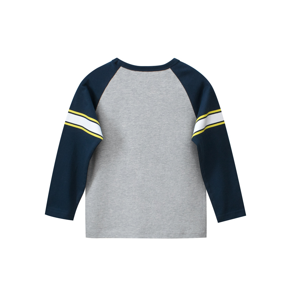 27kids ropa para niños primavera 2025 nuevo estilo raglán ropa para bebés camisa de fondo niño camiseta de manga larga cabello de una pieza