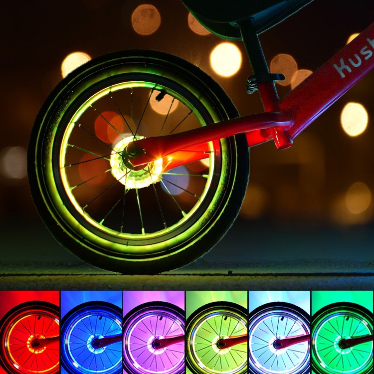 Ciclismo nocturno rueda de fuego luces flash rueda de viaje nocturno decoración de luces traseras para niños equilibrio coche lámpara de tambor