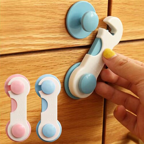 Manufacturer Direct Sales Baby Anti-Catch Safety Lock Cabinet Door Handle Child Anti-Unlocking Hook Cabinet Refrigerator Drawer Lock