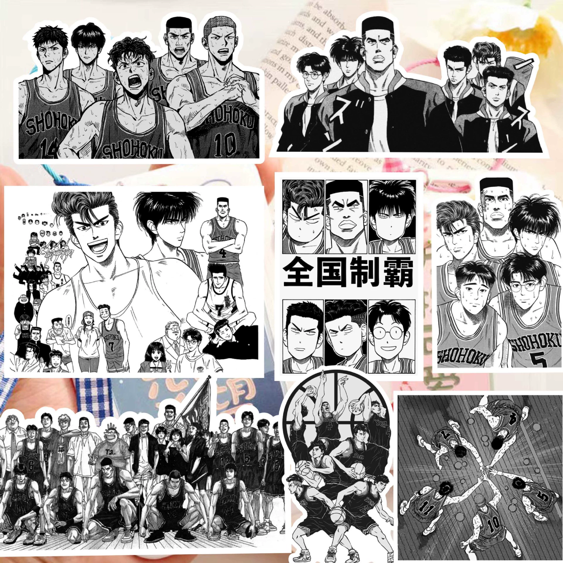 Стикер Slam Dunk черно-белая анимация Сакураги Цветочная дорога Рукана Фэнкуа Шоу Акага Гансянь Гонгчэng Лянтян стикер