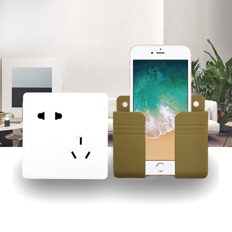 壁掛け式携帯電話充電ボックススタンド、リモコンホルダー、穴あけ不要の壁収納ラック、卸売|undefined