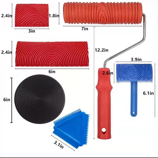 木纹器油漆印花艺术漆涂料木器漆纹理拉纹工具橡胶仿真木纹器滚刷